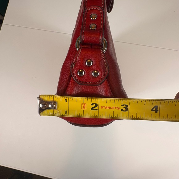 Vintage Rolfs Brand Red Leather Shoulder Bag Small Hobo Purse Classic Style - Picture 12 of 12